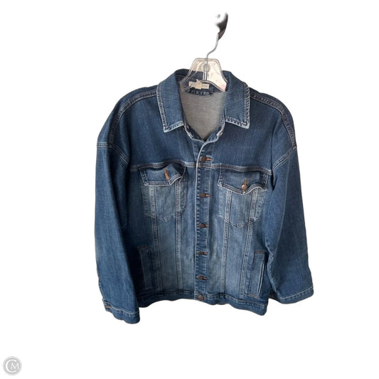Jacket Denim By Eileen Fisher In Blue Denim, Size: Xxs