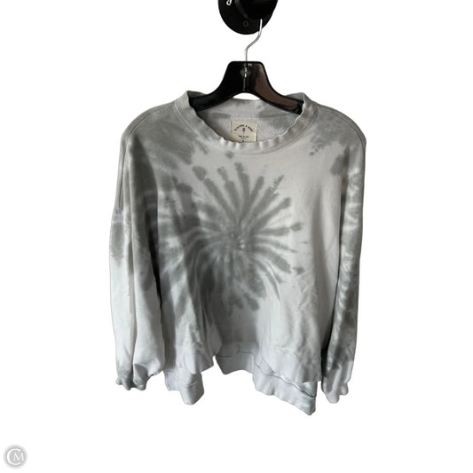Sweatshirt Crewneck By Electric & Rose In Grey & White, Size: S