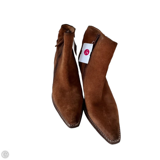 Boots Ankle Heels By Zodiac In Brown, Size: 9.5