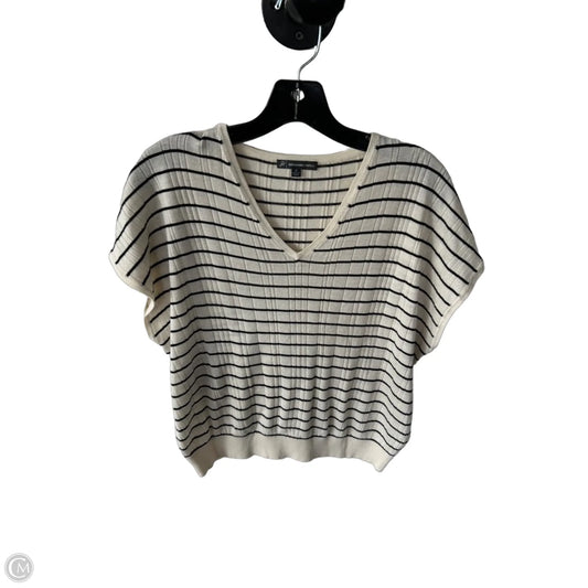 Vest Sweater By Adrianna Papell In Black & Cream, Size: M