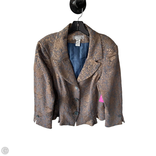 Blazer By Clothes Mentor In Blue & Gold, Size: Xl