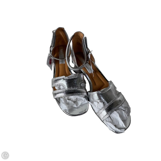 Sandals Heels Block By Franco Sarto In Silver, Size: 6.5