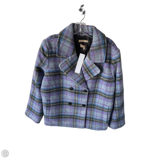 Coat Peacoat By Talbots In Blue & Brown, Size: L