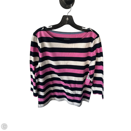 Top 3/4 Sleeve By Talbots In Blue & Pink, Size: L