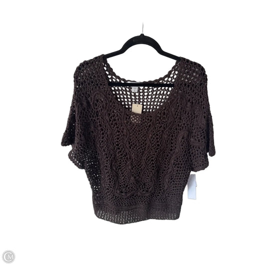 Sweater Short Sleeve By Chicos In Brown, Size: Xl