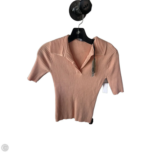 Sweater Short Sleeve By T Tahari In Peach, Size: Xs
