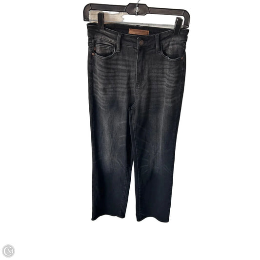 Jeans Straight By Judy Blue In Black Denim, Size: 4