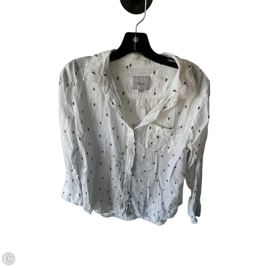 Blouse Long Sleeve By Rails In Black & White, Size: Xs