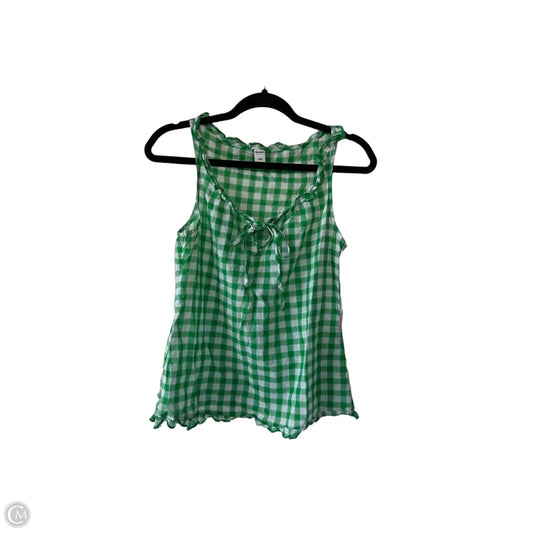 Top Sleeveless By Old Navy In Green & White, Size: S