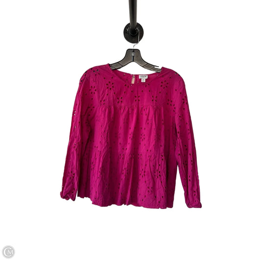 Blouse Long Sleeve By J. Crew In Maroon, Size: M