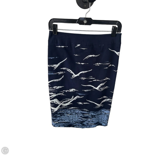Skirt Midi By Maeve In Blue & White, Size: 4