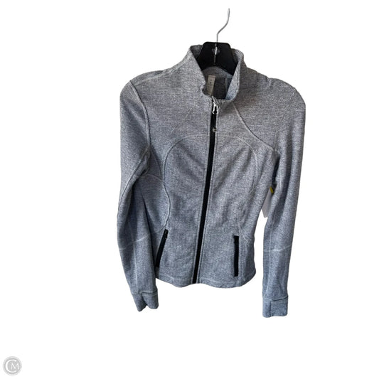Athletic Jacket By Lululemon In Grey & White, Size: S