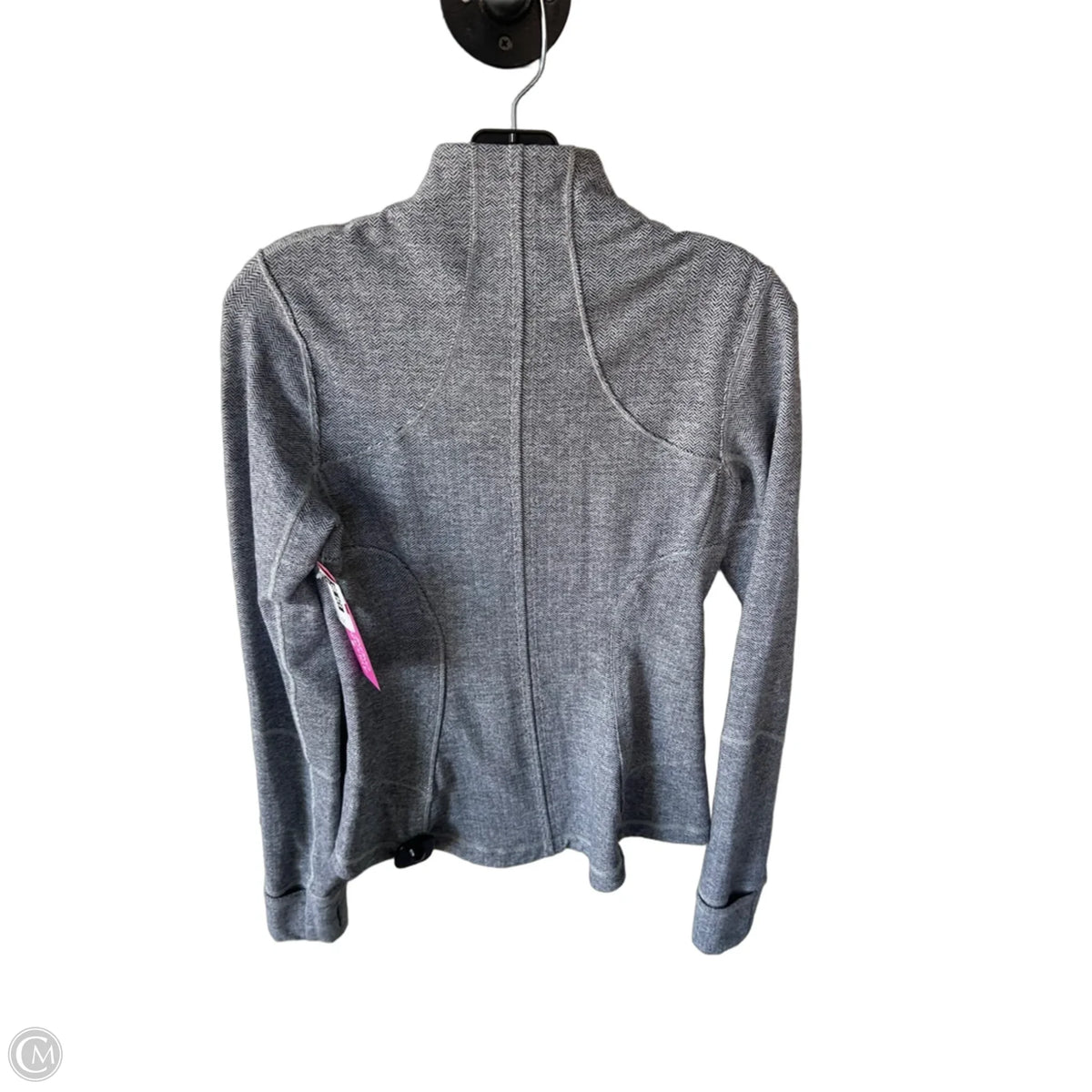 Athletic Jacket By Lululemon In Grey & White, Size: S