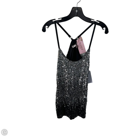 Dress Party Short By Clothes Mentor In Black & Silver, Size: S