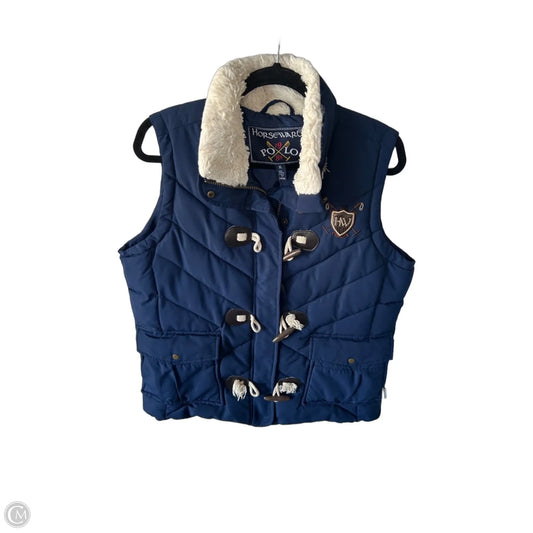 Vest Puffer & Quilted By Polo Ralph Lauren In Blue & Cream, Size: Xl