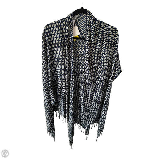Shawl By Clothes Mentor In Blue & Cream, Size: Osfm
