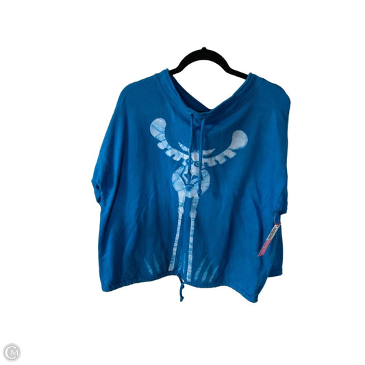 Sweatshirt Collar By Clothes Mentor In Blue & White, Size: Xxl