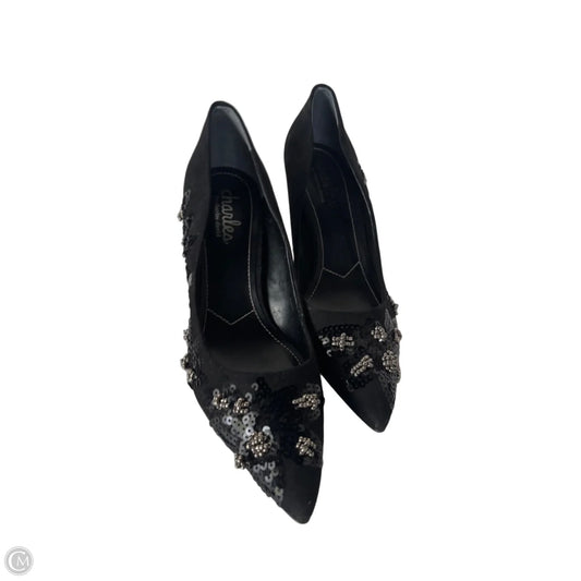 Shoes Heels Stiletto By Charles By Charles David In Black & Silver, Size: 9
