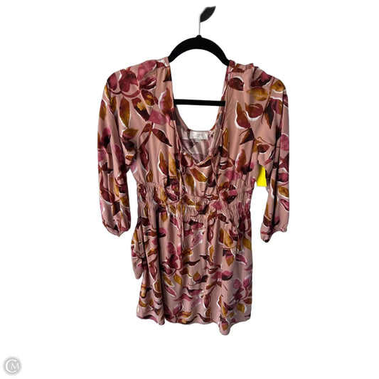Dress Casual Short By Loft In Pink & Red, Size: S