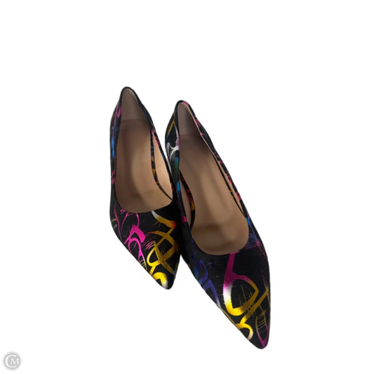 Shoes Heels Block By Clothes Mentor In Black & Gold, Size: 9.5