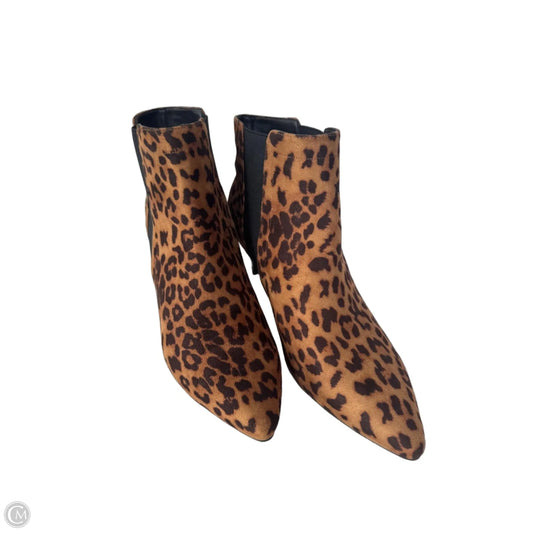 Boots Ankle Heels By Ann Taylor In Leopard Print, Size: 10