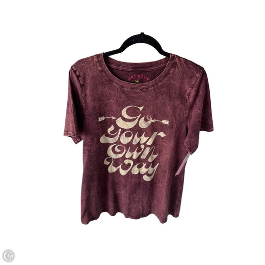 Top Short Sleeve Basic By Clothes Mentor In Brown & Cream, Size: Xl