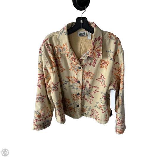 Jacket Denim By Chicos In Yellow Denim, Size: Xl