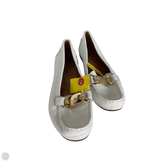Shoes Designer By Kate Spade In Gold & White, Size: 9