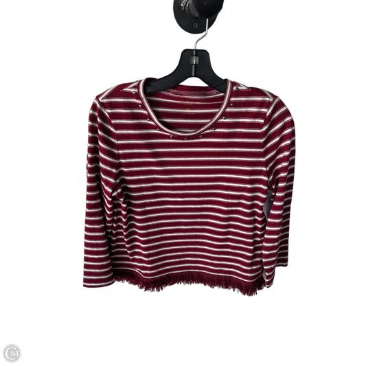 Top 3/4 Sleeve Designer By Kate Spade In Red & White, Size: M