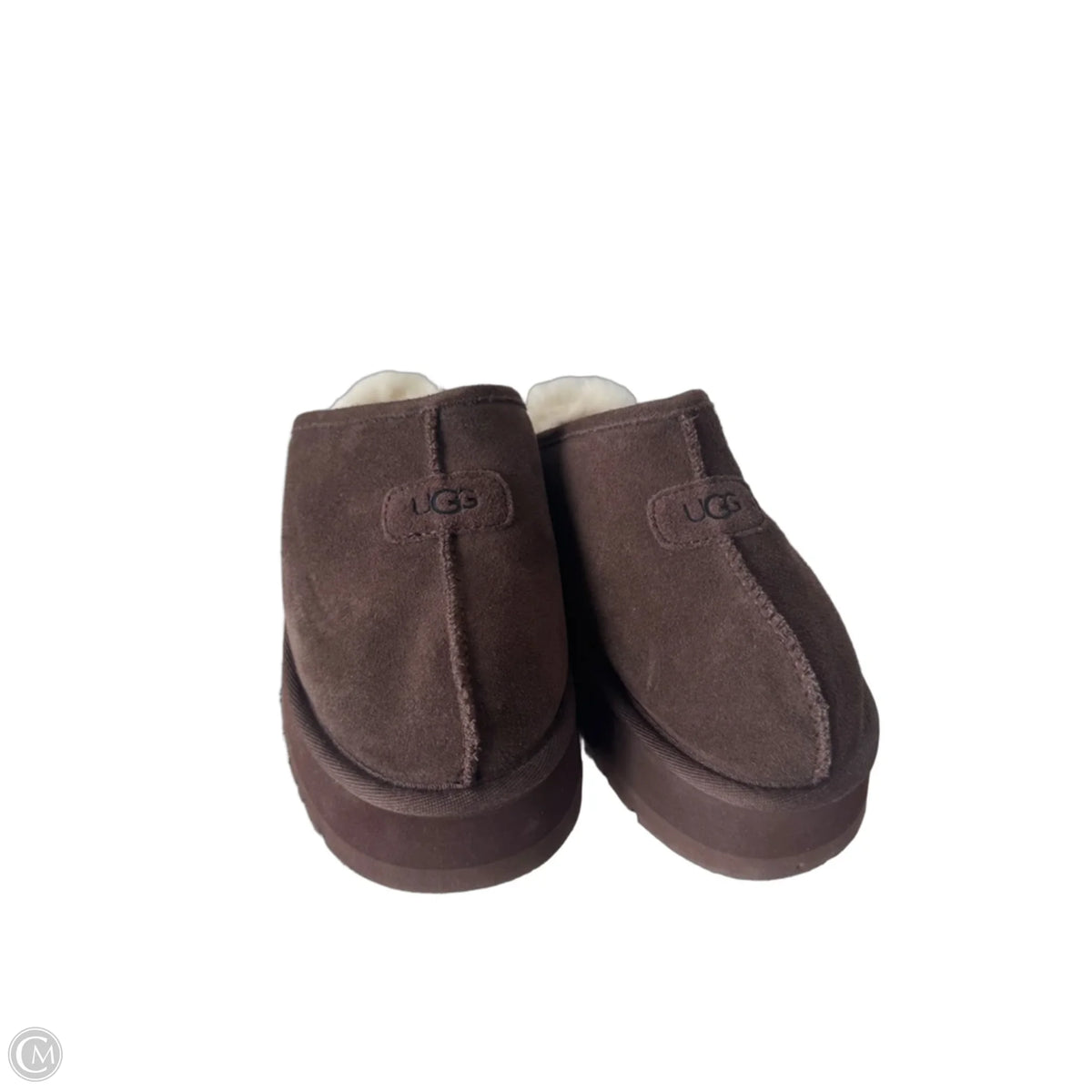 Slippers Designer By Ugg In Brown, Size: 5