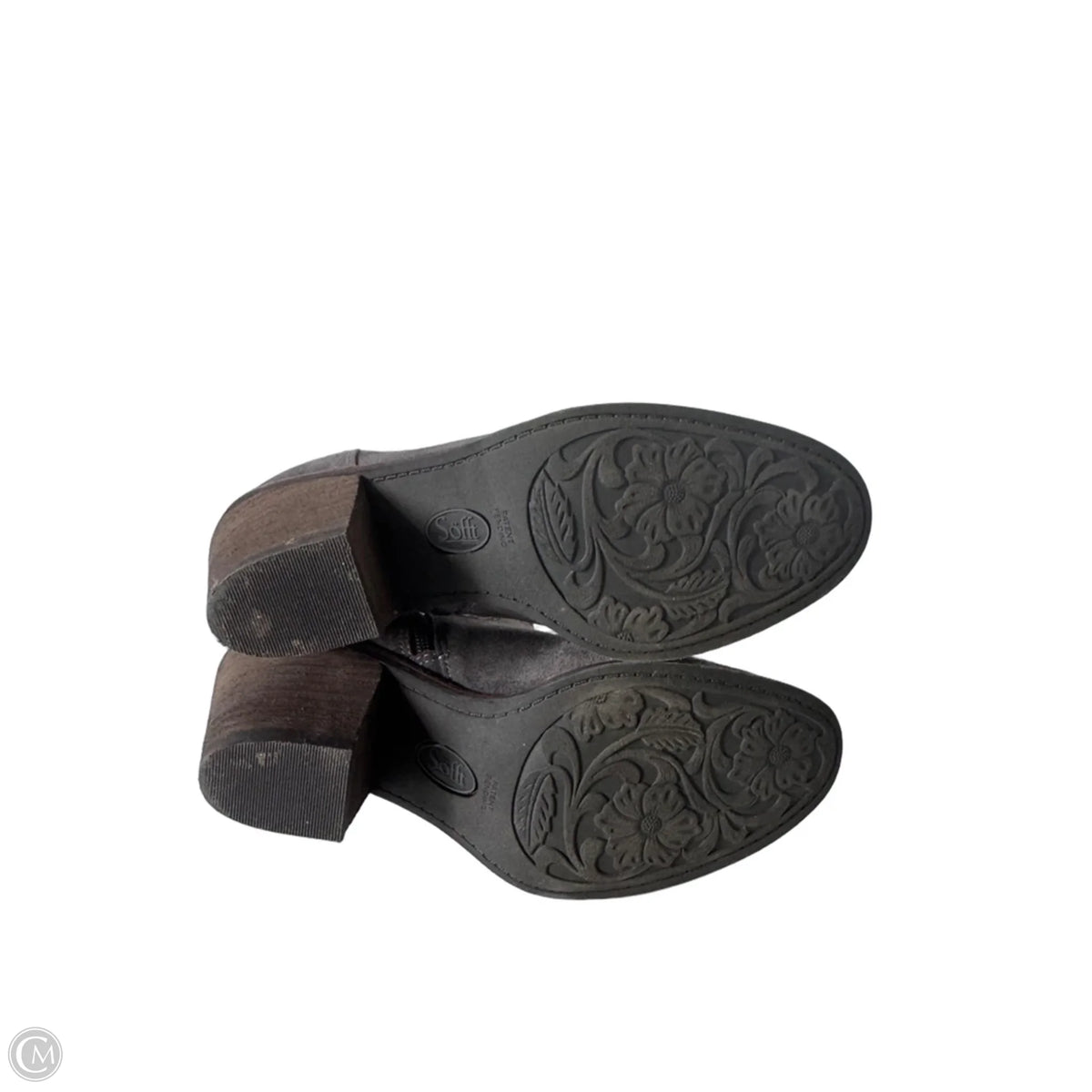 Boots Ankle Heels By Sofft In Grey, Size: 7.5