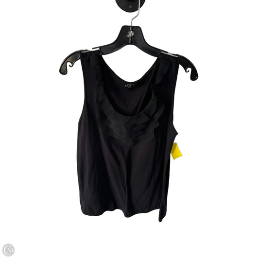Top Sleeveless By Loft In Black, Size: L