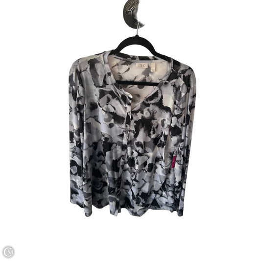 Top LS By Logo In Black & Grey, Size: Xl