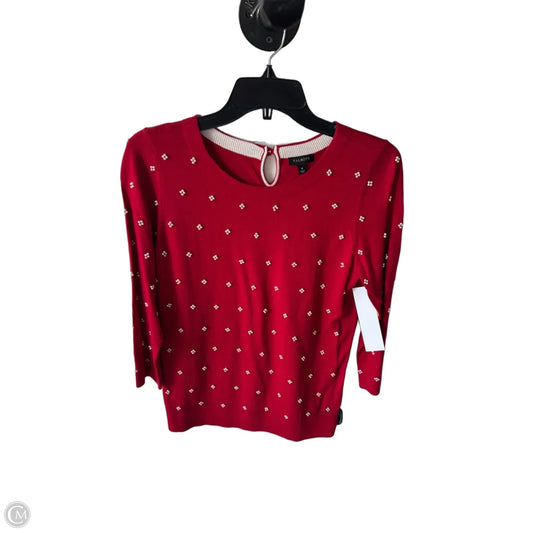 Sweater By Talbots In Red & White, Size: M
