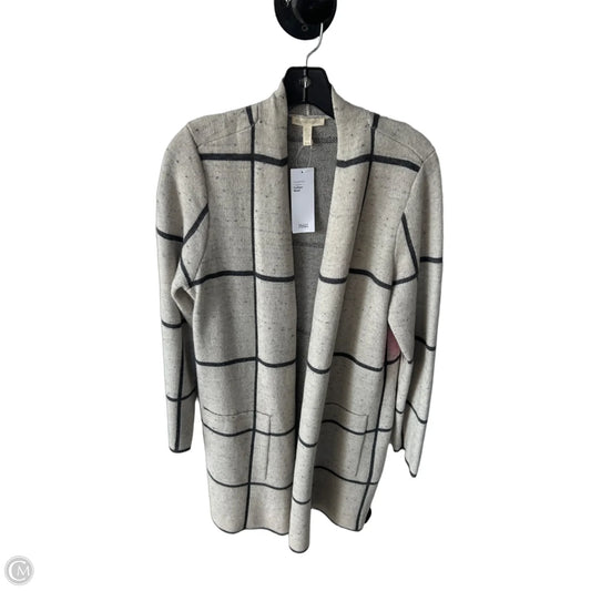 Sweater Cardigan By Eileen Fisher In Cream & Grey, Size: M