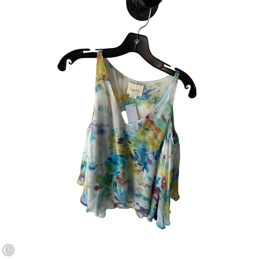 Blouse Sleeveless By Maeve In Blue & White, Size: S