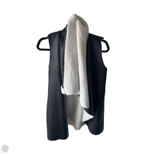 Vest Faux Fur & Sherpa By Me Jane In Black & Cream, Size: M