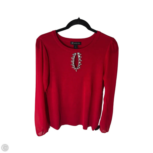 Sweater By Inc In Red & Silver, Size: L
