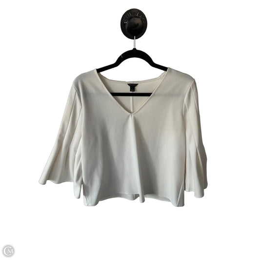 Blouse 3/4 Sleeve By Ann Taylor In Cream, Size: S