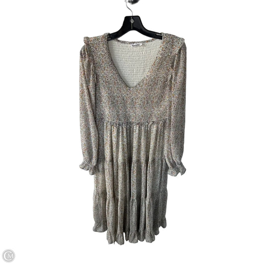 Dress Casual Maxi By &merci In Cream & Green, Size: M