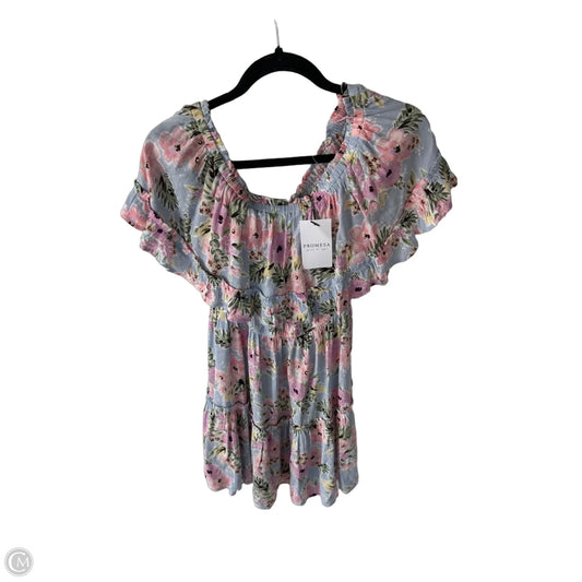 Dress Casual Short By Promesa In Blue & Pink, Size: M