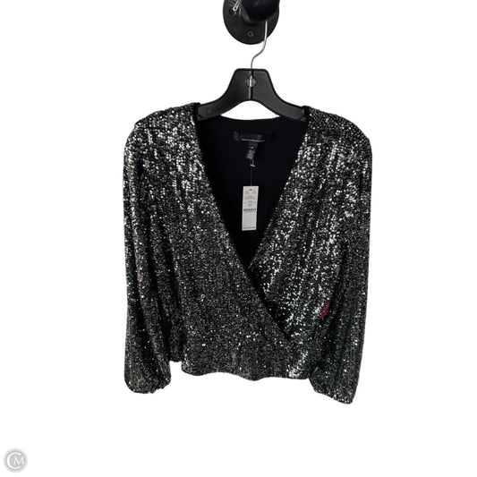 Blouse Long Sleeve By White House Black Market In Black & Silver, Size: S