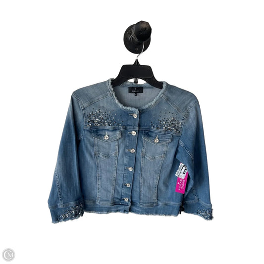 Jacket Denim By Clothes Mentor In Blue & Silver, Size: S