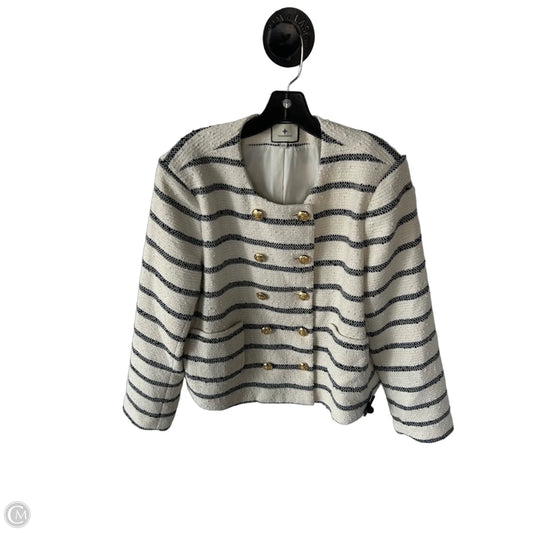 Blazer Designer By Tuckernuck In Blue & Cream, Size: Xxl