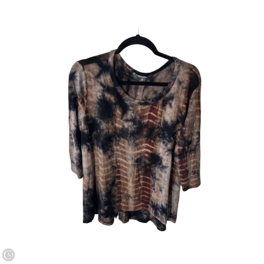 Top Long Sleeve By Coin In Black & Blue, Size: 2x