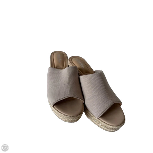 Sandals Heels Wedge By Charles By Charles David In Silver & Tan, Size: 8.5