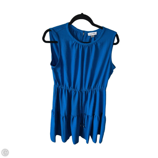 Dress Casual Midi By Calvin Klein In Blue, Size: L
