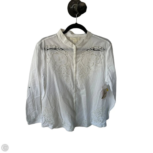 Tunic Long Sleeve By Coldwater Creek In White, Size: L