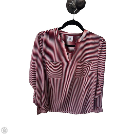 Blouse Long Sleeve By Cabi In Blue & Red & White, Size: M