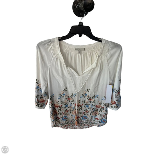 Tunic 3/4 Sleeve By Pale Sky In Orange & White, Size: M